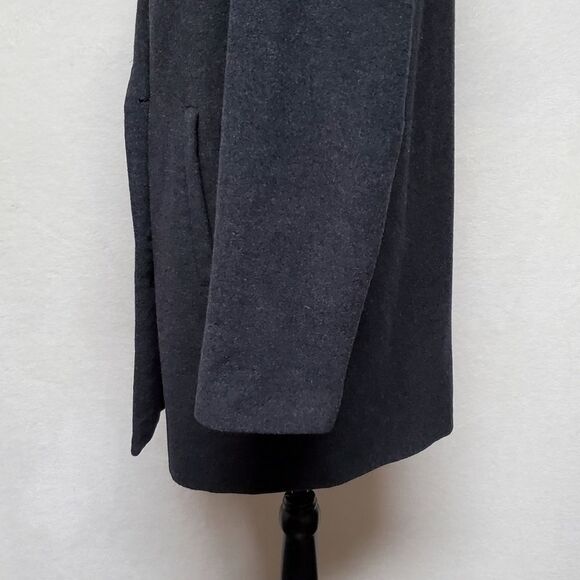 KRISTEN Blake Charcoal Wool Blend Shawl Collar Satin Lined Oversized Overcoat - Picture 8 of 16